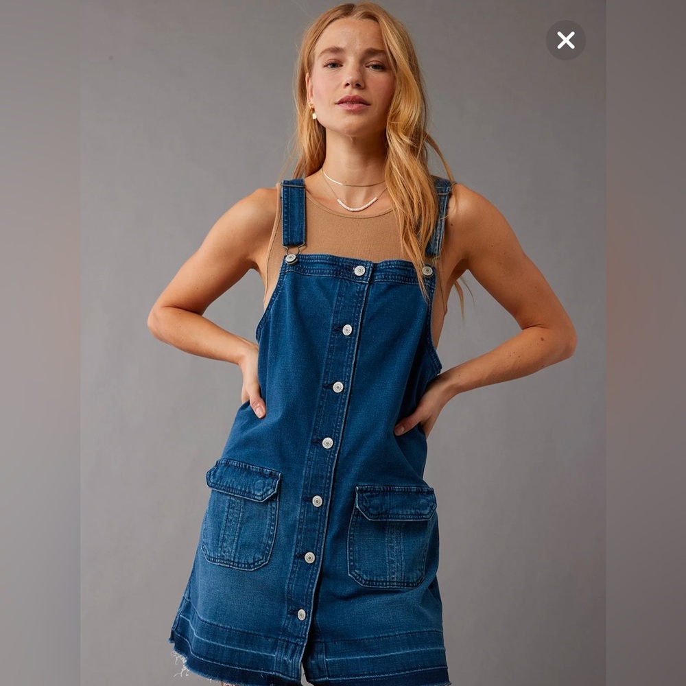 American Eagle Denim Button Down Dress